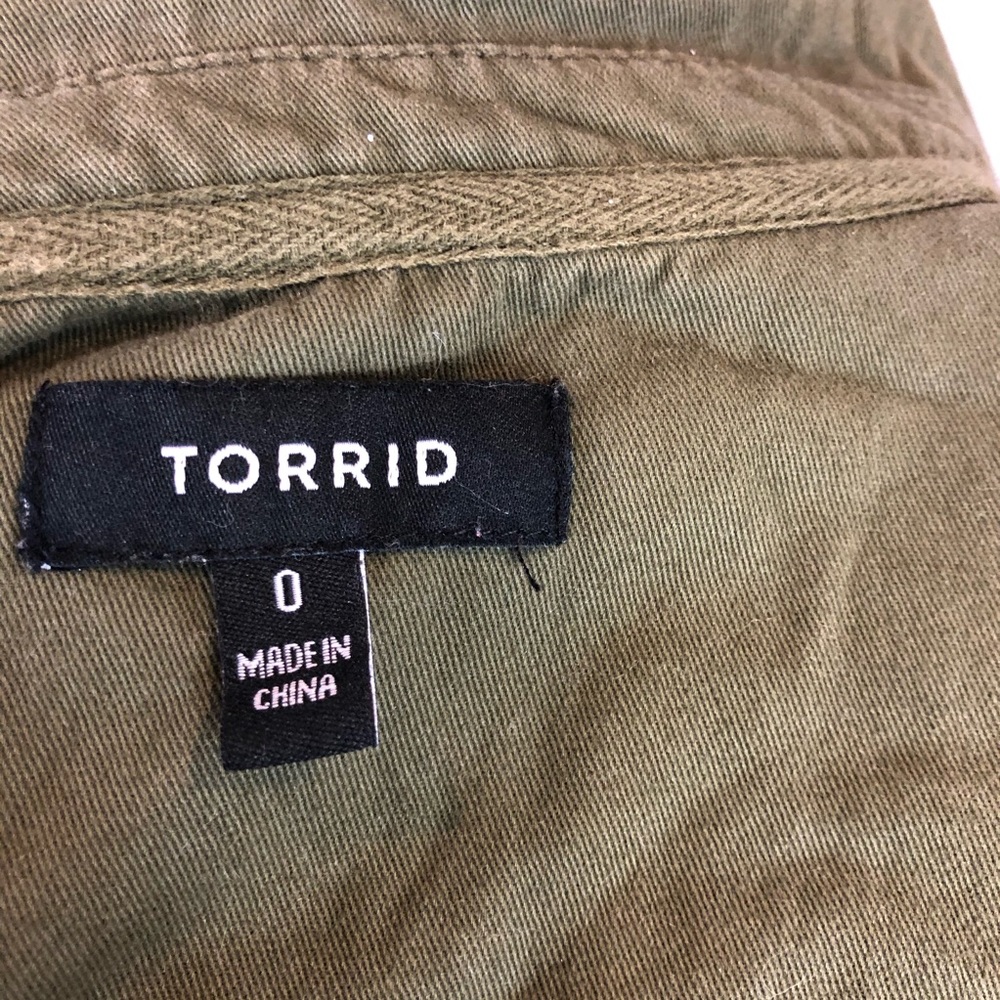 Torrid Army Green Moto Jacket Sz 0 - Picture 6 of 6